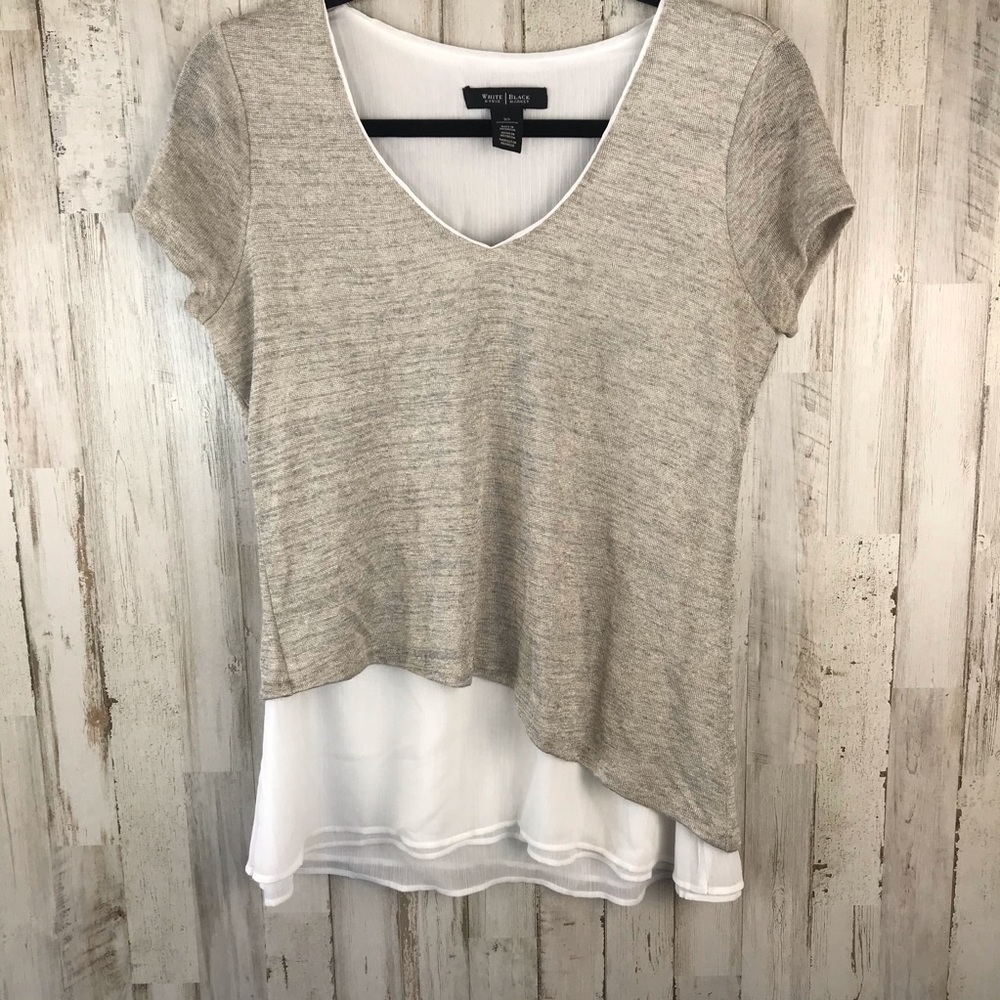 WHBM Metallic Layered Sweater Tee. Size XS